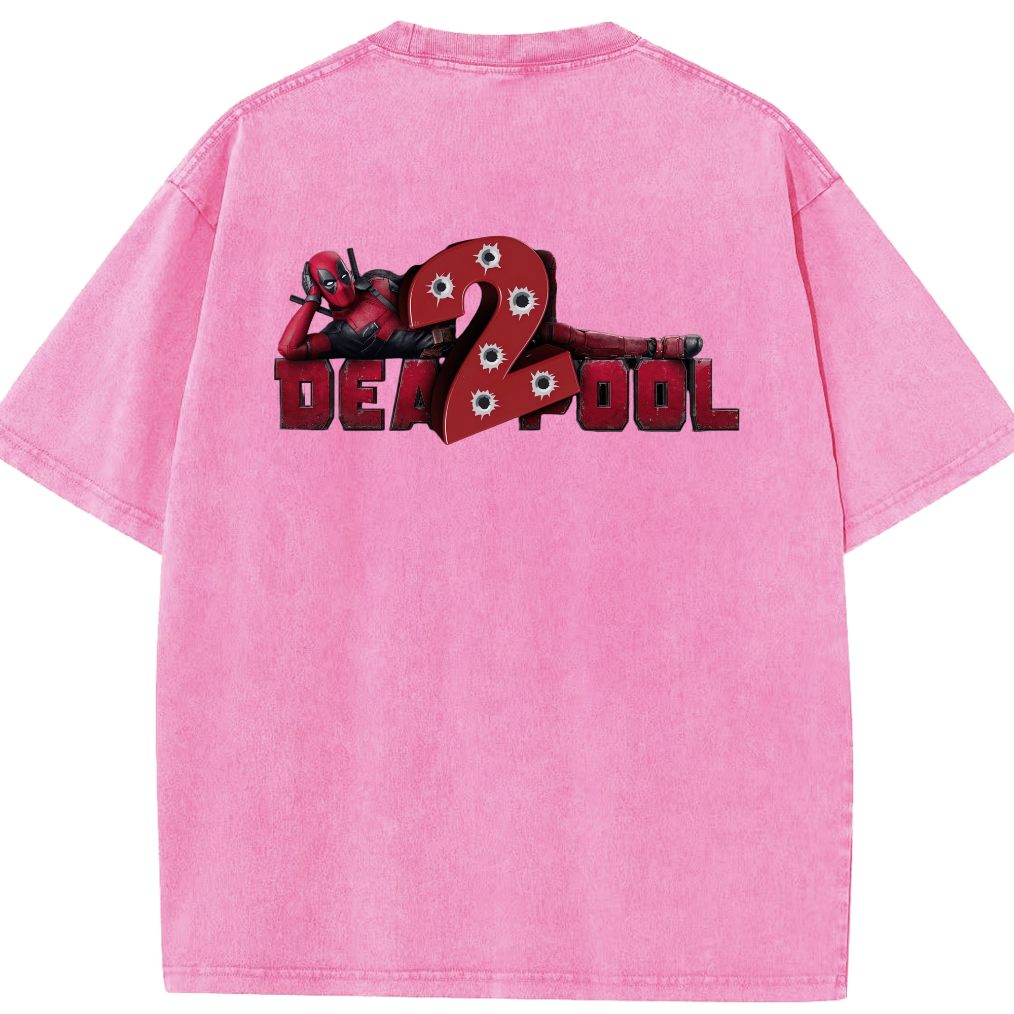（画像用） Deadpool デッドプール 綿100% ヴィンテージ風 半袖Tシャツ（背面プリント）